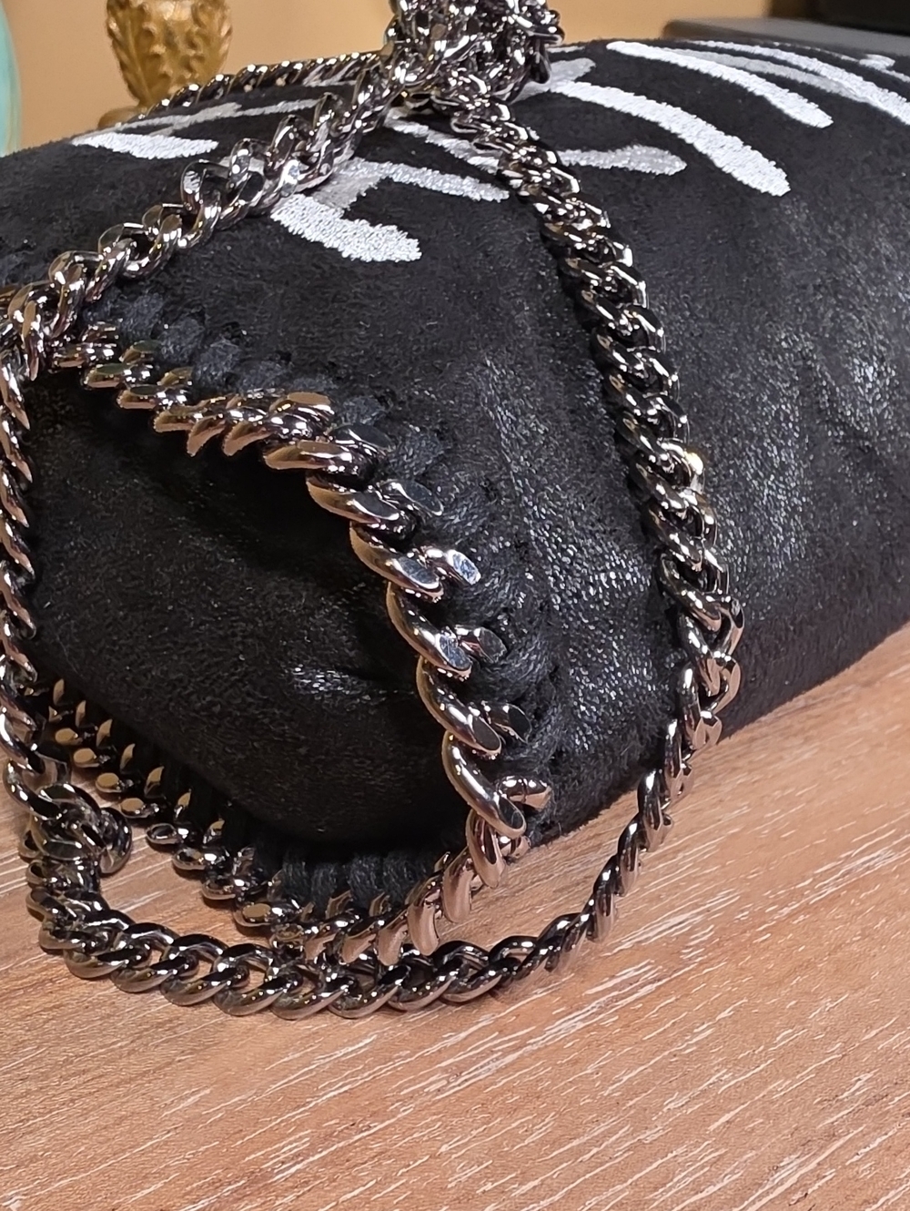 Stella McCartney Falabella Graffiti Logo Fold-Over w/ Matching Pouch SET! - Picture 12 of 16